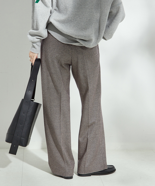 journal standard L'essage（ジャーナルスタンダードレサージュ）の「ガンクラブチェック/ヘリンボン2タックパンツ2（スラックス・レディース・グレー/ブラック系その他・38/36）」の8枚目の写真