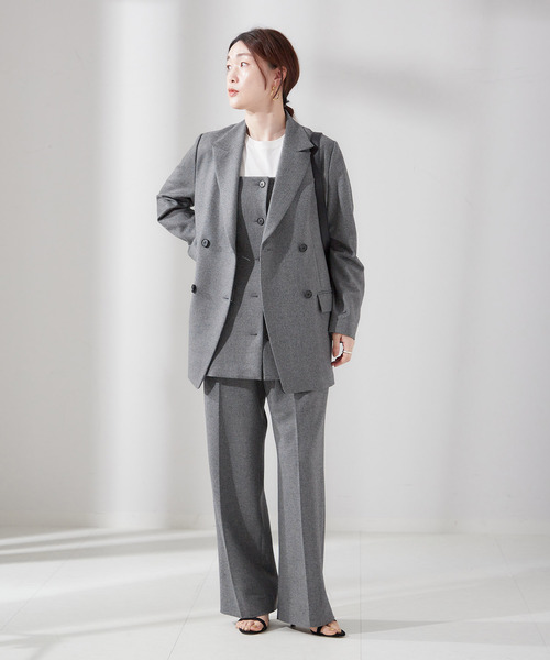 journal standard L'essage（ジャーナルスタンダードレサージュ）の「ガンクラブチェック/ヘリンボン2タックパンツ2（スラックス・レディース・グレー/ブラック系その他・38/36）」の9枚目の写真