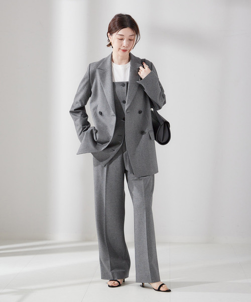 journal standard L'essage（ジャーナルスタンダードレサージュ）の「ガンクラブチェック/ヘリンボン2タックパンツ2（スラックス・レディース・グレー/ブラック系その他・38/36）」の12枚目の写真