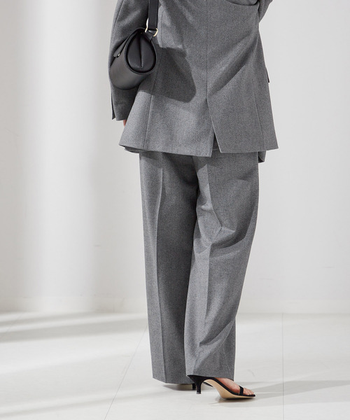 journal standard L'essage（ジャーナルスタンダードレサージュ）の「ガンクラブチェック/ヘリンボン2タックパンツ2（スラックス・レディース・グレー/ブラック系その他・38/36）」の14枚目の写真