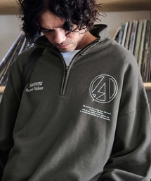 msw1545-logo half zip stand pullover プルオーバー