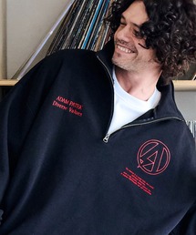 msw1545-logo half zip stand pullover プルオーバー