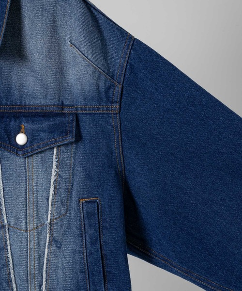 INTER FACTORY(インターファクトリー)の「HIROKI デニムジャケット made in INTERFACTORY(デニムジャケット・メンズ・ブルー/ブラック・LARGE/MEDIUM/SMALL)」の13枚目の写真