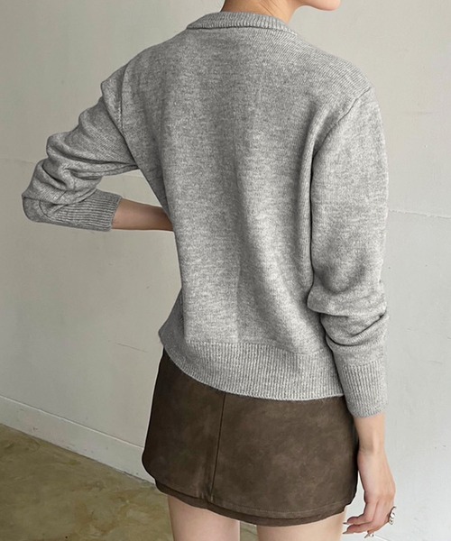 Jewelobe（ジュエローブ）の「パール×リボンニットカーディガン（カーディガン/ボレロ・レディース・レッド/ブラック/オフホワイト/グレー・FREE）」の18枚目の写真