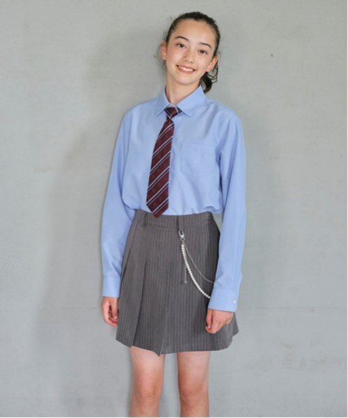 *【シワになりにくい】角襟ブラウス（シャツ/ブラウス）｜pom ponette junior（ポンポネットジュニア）