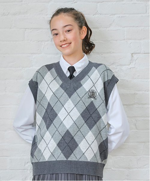 *【シワになりにくい】角襟ブラウス（シャツ/ブラウス）｜pom ponette junior（ポンポネットジュニア）