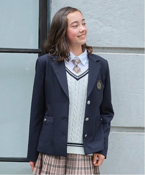 *【シワになりにくい】角襟ブラウス（シャツ/ブラウス）｜pom ponette junior（ポンポネットジュニア）