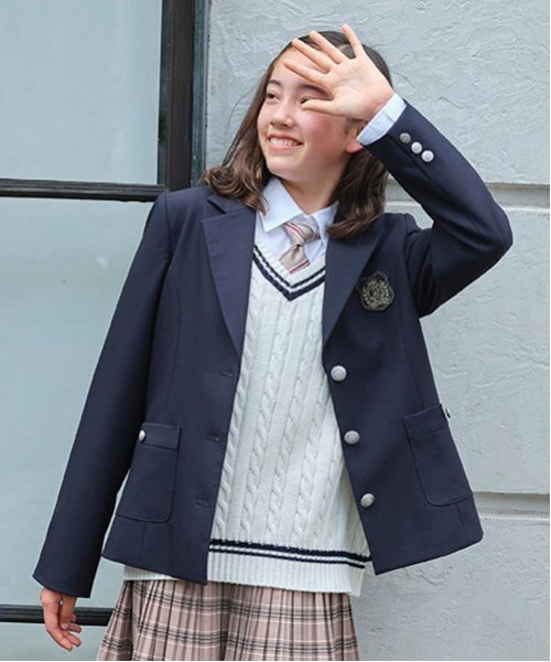 *【シワになりにくい】角襟ブラウス（シャツ/ブラウス）｜pom ponette junior（ポンポネットジュニア）