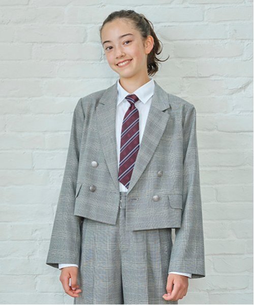 *【シワになりにくい】角襟ブラウス（シャツ/ブラウス）｜pom ponette junior（ポンポネットジュニア）