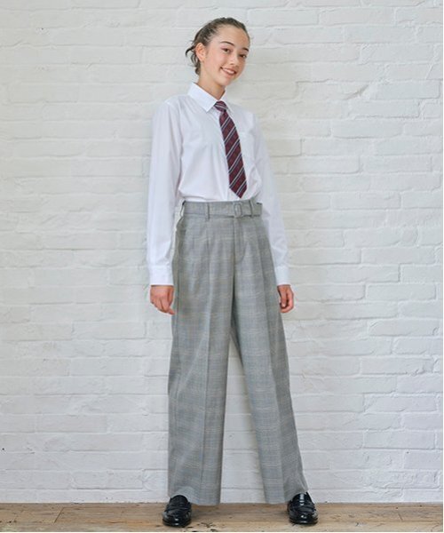 *【シワになりにくい】角襟ブラウス（シャツ/ブラウス）｜pom ponette junior（ポンポネットジュニア）