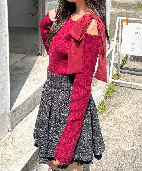 セール】ワンショル肩リボンニット（ニット/セーター）｜INGNI（イング