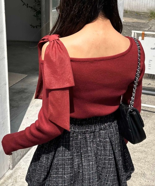 セール】ワンショル肩リボンニット（ニット/セーター）｜INGNI（イング
