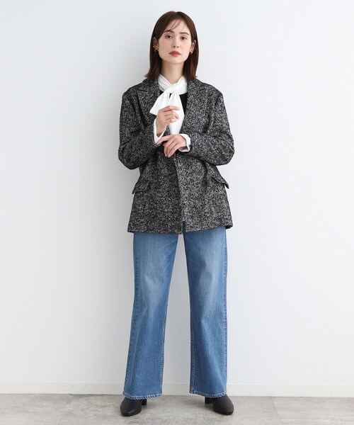 INDIVI（インディヴィ）の「【トレンド◎】リングヘリンボーン柄ダブル