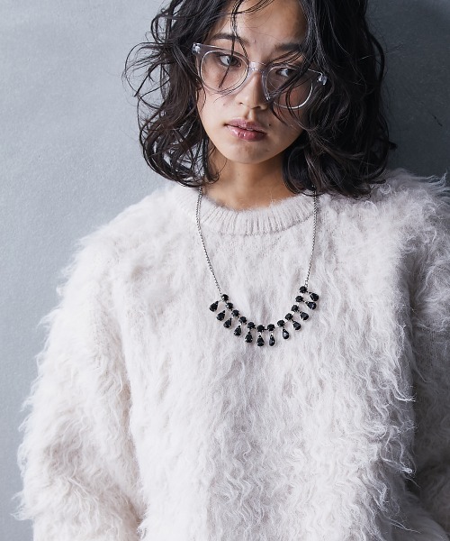 GEVS.（ジェイヴィス）の「シャギークルーネックニットプルオーバー ＜大きいサイズ有＞GEVS.（ニット/セーター・レディース・ピンク/ブルー/アイボリー/チャコール・LL/3L/4L/5L/M/L）」の2枚目の写真