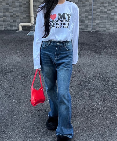 fiere(フィエール)の「ILOVEMYロンT/長袖Tシャツ(Tシャツ/カットソー・レディース・ホワイト/A/D/C/B・MEDIUM/LARGE/SMALL/X-LARGE)」の10枚目の写真