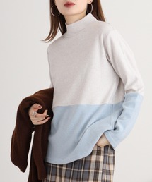 BRODIAEA バイカラー起毛ハイネックプルオーバー