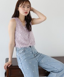 ヴィンテージショップ購入ラクマメフリンジベスト レディースのベスト（フリンジ）ファッション通販 - ZOZOTOWN