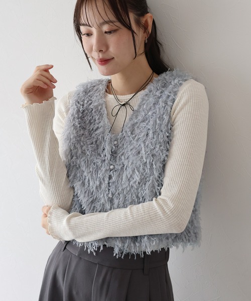 MAHIYA ジョプリン スエード フリンジベスト MAHIYA ジョプリン スエード フリンジベスト フェザーフリンジ