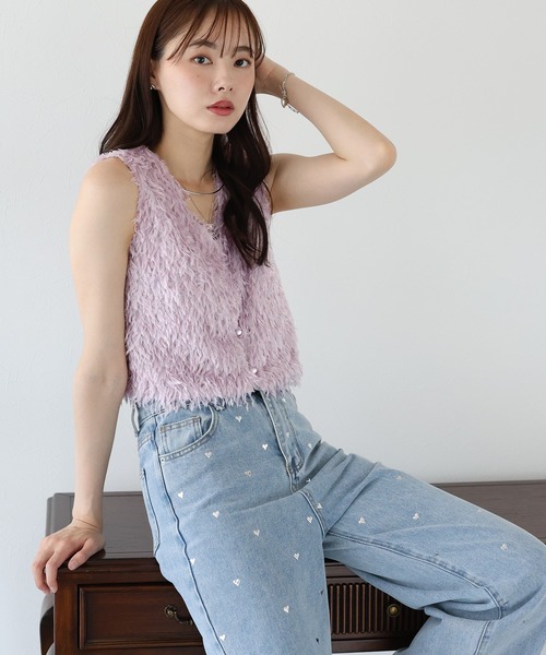 MAHIYA ジョプリン スエード フリンジベスト FREAK'S STORE ベスト ジレ スエード調 フリンジベスト