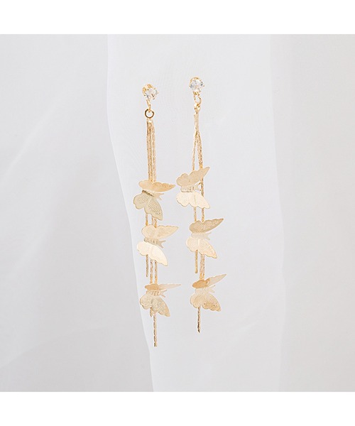Lace Ladies(レースレディース)の「メニー バタフライ ロング スイング ピアス(ピアス(両耳用)・レディース・ゴールド/シルバー・FREE)」の13枚目の写真