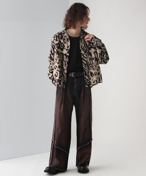 HARE（ハレ）の「アソートオープンカラーシャツ(HARE)（シャツ/ブラウス・メンズ・チェック/グレー/ブラック/レオパード/ブラウン系カモフラージュ・FREE）」の15枚目の写真