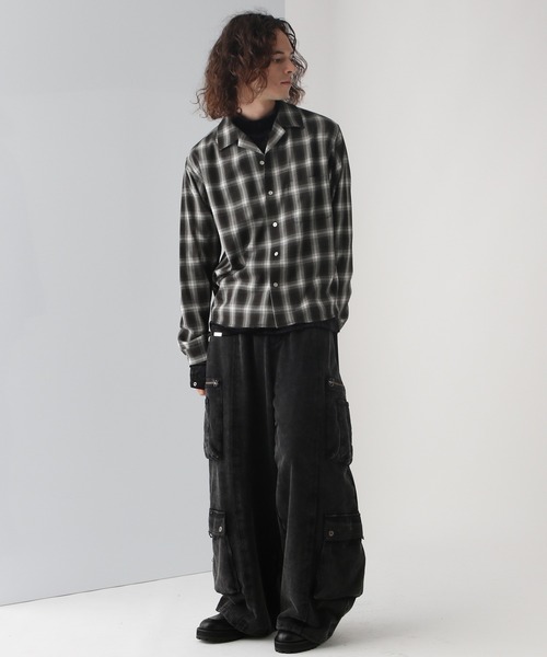 HARE（ハレ）の「アソートオープンカラーシャツ(HARE)（シャツ/ブラウス・メンズ・チェック/グレー/ブラック/レオパード/ブラウン系カモフラージュ・FREE）」の7枚目の写真