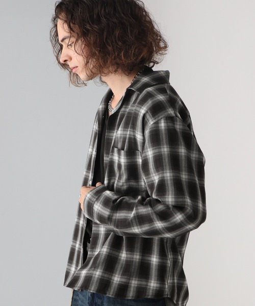 HARE（ハレ）の「アソートオープンカラーシャツ(HARE)（シャツ/ブラウス・メンズ・チェック/グレー/ブラック/レオパード/ブラウン系カモフラージュ・FREE）」の9枚目の写真