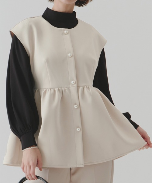 ペプラムデザインジレ/ベスト（ベスト）｜titivate（ティティベイト