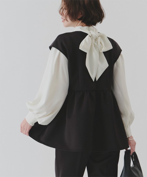 セール】ペプラムデザインジレ/ベスト（ベスト）｜titivate