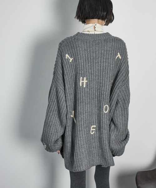 【お値下げ 最終価格】yori　コットン刺繍カラーニット 体型カバー】ふわふわミックスヤーン ハイネックニット（ニット