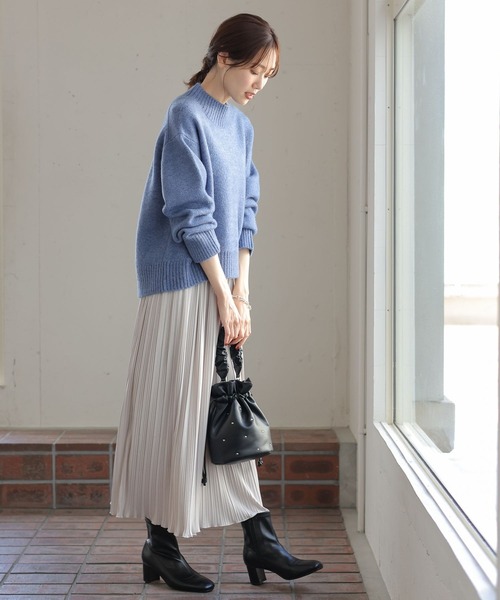 GLOBAL WORK（グローバルワーク）の「フワフワHugmeセットアップ/115407（ワンピース・レディース・ベージュ系1/ブルー系4/ブラック系9/ライトグリーン系3・MEDIUM/LARGE）」の6枚目の写真