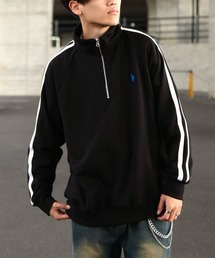 U.S. POLO ASSN.（ユーエスポロアッスン）の「【U.S. POLO ASSN.】 ライン ハーフジップ 長袖 裏毛 スウェット トレーナー（スウェット）」