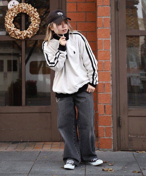 U.S. POLO ASSN.（ユーエスポロアッスン）の「【U.S. POLO ASSN.】 ライン ハーフジップ 長袖 裏毛 スウェット トレーナー（スウェット・メンズ・ブラック/オートミール/ホワイト×ネイビー/ネイビー・MEDIUM/LARGE/X-LARGE）」の17枚目の写真