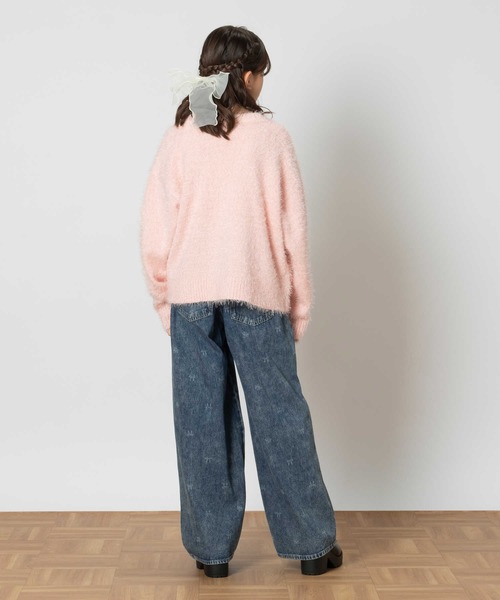 Right-on（ライトオン）の「【VIVIAN BLUE】リボン抜染デニムワイドパンツ（デニムパンツ・キッズ・ライトインディゴブルー/ダークインディゴブルー・130/140/150/160）」の5枚目の写真