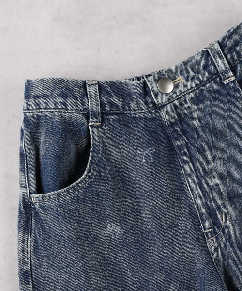Right-on（ライトオン）の「【VIVIAN BLUE】リボン抜染デニムワイドパンツ（デニムパンツ・キッズ・ライトインディゴブルー/ダークインディゴブルー・130/140/150/160）」の9枚目の写真