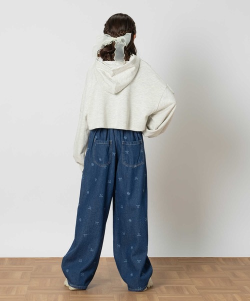 Right-on（ライトオン）の「【VIVIAN BLUE】リボン抜染デニムワイドパンツ（デニムパンツ・キッズ・ライトインディゴブルー/ダークインディゴブルー・130/140/150/160）」の15枚目の写真