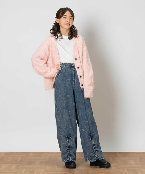 Right-on（ライトオン）の「【VIVIAN BLUE】リボン抜染デニムワイドパンツ（デニムパンツ・キッズ・ライトインディゴブルー/ダークインディゴブルー・130/140/150/160）」の18枚目の写真