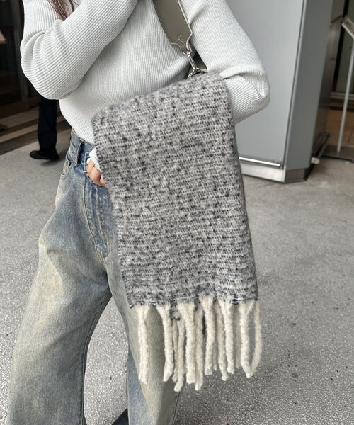 mystic（ミスティック）の「MIXカラーストール（ストール/ショール・レディース・オフホワイト/グレー/イエロー・ONE SIZE）」の14枚目の写真