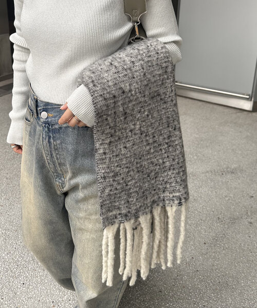 mystic（ミスティック）の「MIXカラーストール（ストール/ショール・レディース・オフホワイト/グレー/イエロー・ONE SIZE）」の15枚目の写真