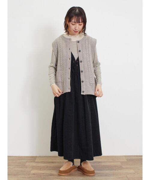 Samansa Mos2（サマンサ モスモス）の「【マシンウォッシャブル】ニットリブフリルタートルネック（ニット/セーター・レディース・グレー/モカ/キナリ/オフホワイト・F）」の20枚目の写真