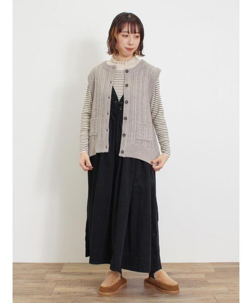 Samansa Mos2（サマンサ モスモス）の「【マシンウォッシャブル】ニットリブフリルタートルネック（ニット/セーター・レディース・グレー/モカ/キナリ/オフホワイト・F）」の19枚目の写真