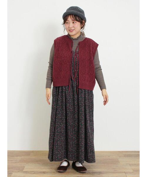 Samansa Mos2（サマンサ モスモス）の「【マシンウォッシャブル】ニットリブフリルタートルネック（ニット/セーター・レディース・グレー/モカ/キナリ/オフホワイト・F）」の10枚目の写真