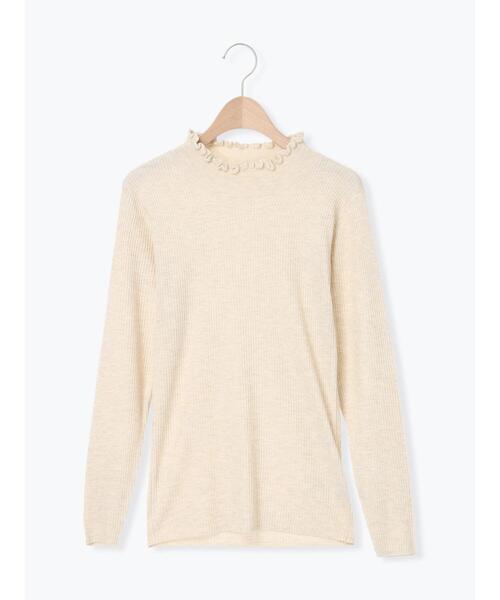 Samansa Mos2（サマンサ モスモス）の「【マシンウォッシャブル】ニットリブフリルタートルネック（ニット/セーター・レディース・グレー/モカ/キナリ/オフホワイト・F）」の9枚目の写真