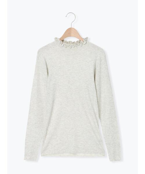 Samansa Mos2（サマンサ モスモス）の「【マシンウォッシャブル】ニットリブフリルタートルネック（ニット/セーター・レディース・グレー/モカ/キナリ/オフホワイト・F）」の8枚目の写真