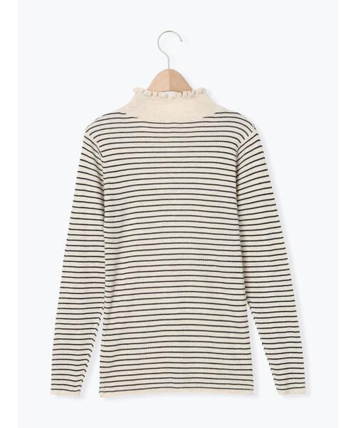 Samansa Mos2（サマンサ モスモス）の「【マシンウォッシャブル】ニットリブフリルタートルネック（ニット/セーター・レディース・グレー/モカ/キナリ/オフホワイト・F）」の5枚目の写真