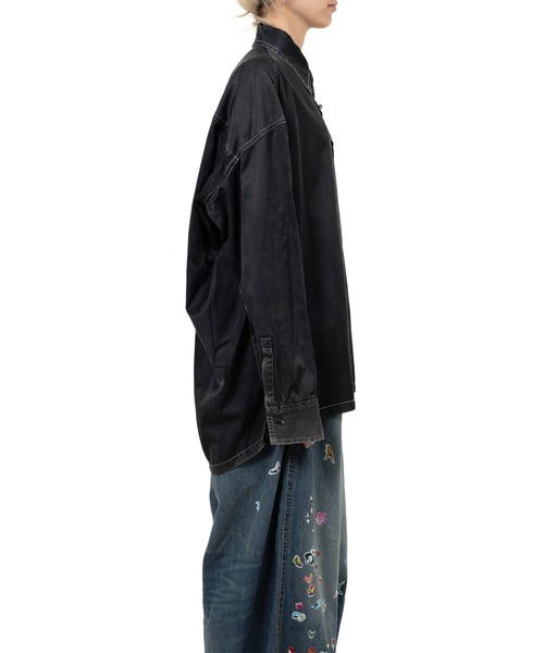 Maison MIHARA YASUHIRO（メゾンミハラヤスヒロ）の「Vintage Like Satin Shirt（シャツ/ブラウス・レディース・ブルー/カーキ/ブラック・38/36）」の6枚目の写真