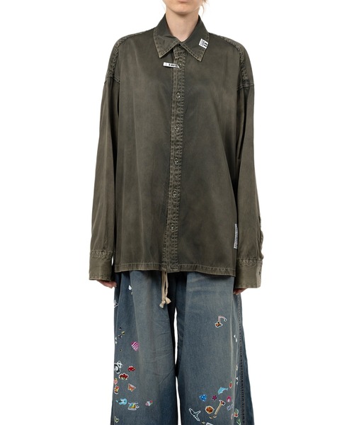 Maison MIHARA YASUHIRO（メゾンミハラヤスヒロ）の「Vintage Like Satin Shirt（シャツ/ブラウス・レディース・ブルー/カーキ/ブラック・38/36）」の10枚目の写真