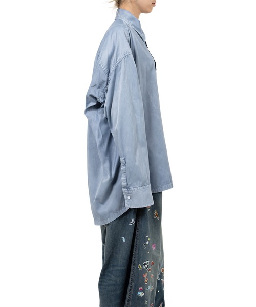 Maison MIHARA YASUHIRO（メゾンミハラヤスヒロ）の「Vintage Like Satin Shirt（シャツ/ブラウス・レディース・ブルー/カーキ/ブラック・38/36）」の20枚目の写真