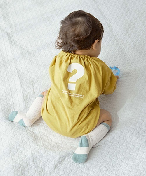 devirock（デビロック）の「綿100％ デビラボ プリント ゆったり 長袖 ロンパース（ロンパース・キッズ・ブルー系1/イエロー系1/グレー系1/パープル系1/グリーン系2/グリーン系1/ブルー系2/ホワイト系1・70cm/80ｃｍ）」の8枚目の写真