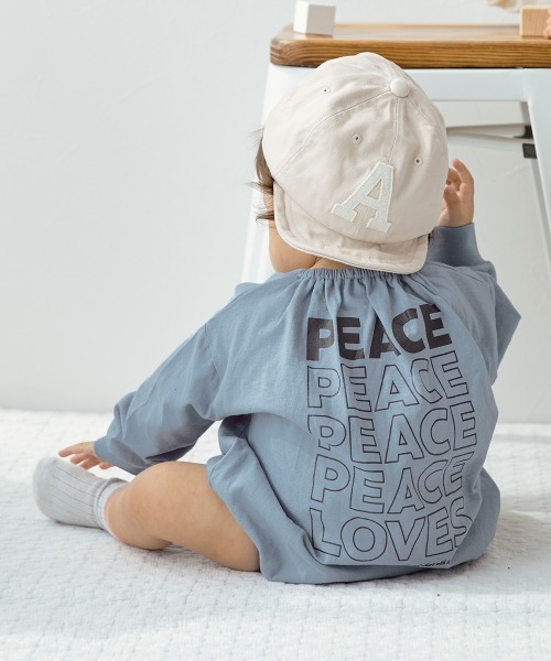 devirock（デビロック）の「綿100％ デビラボ プリント ゆったり 長袖 ロンパース（ロンパース・キッズ・ブルー系1/イエロー系1/グレー系1/パープル系1/グリーン系2/グリーン系1/ブルー系2/ホワイト系1・70cm/80ｃｍ）」の11枚目の写真